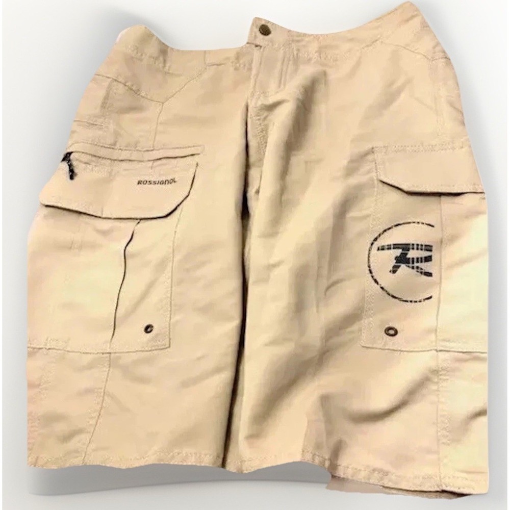 Rossignol Shorts Outdoor Performance Khaki Mens 34x ll XL Sporty Quick Dry Retro